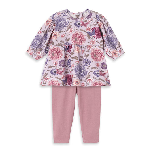 Floral Baby Top & Leggings Set – Bamboo Cotton Vintage Bloom