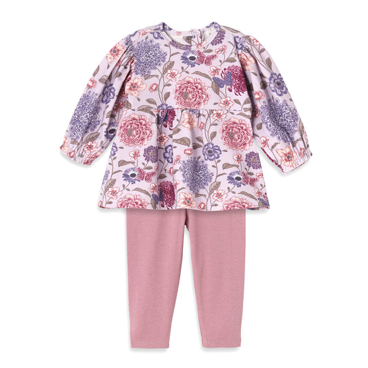 Floral Baby Top & Leggings Set – Bamboo Cotton Vintage Bloom