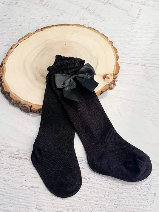 Bow Socks - Black