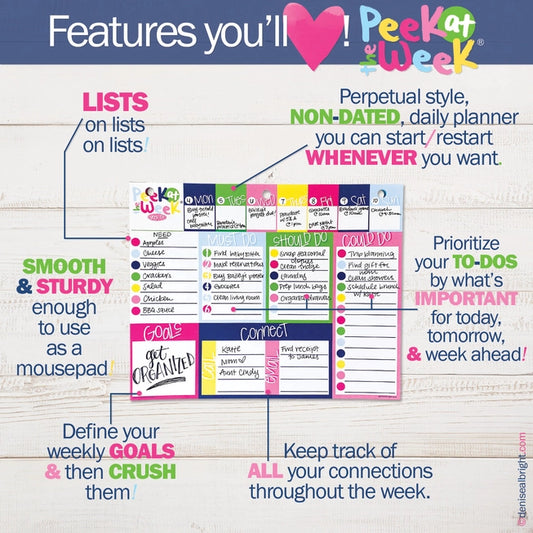 Peek At the Week® Weekly Planner Pad