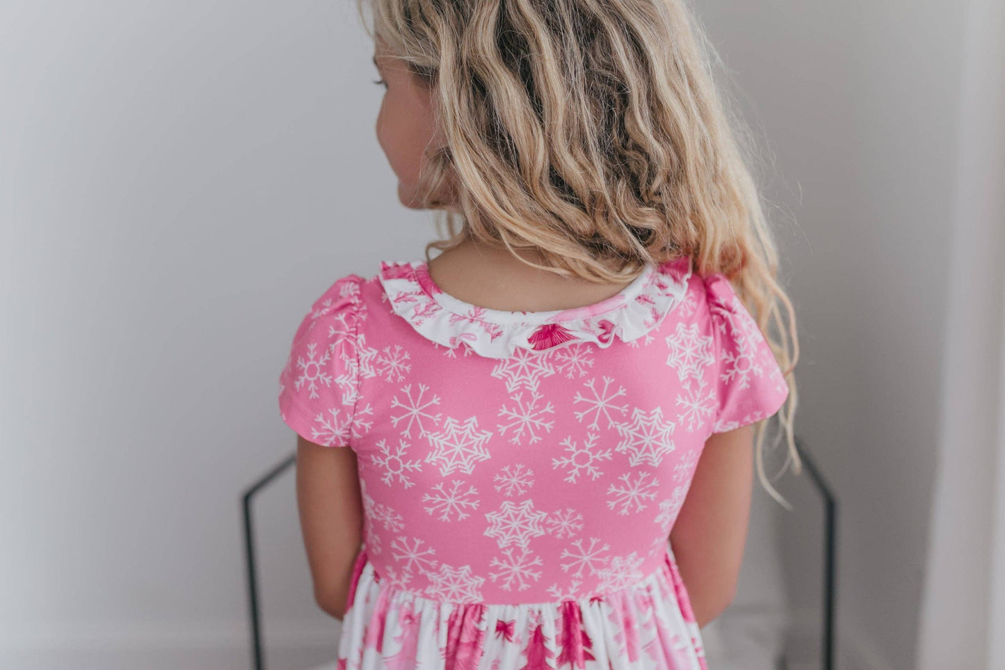 Pink Trees Holiday Ruffle Lounge Gown