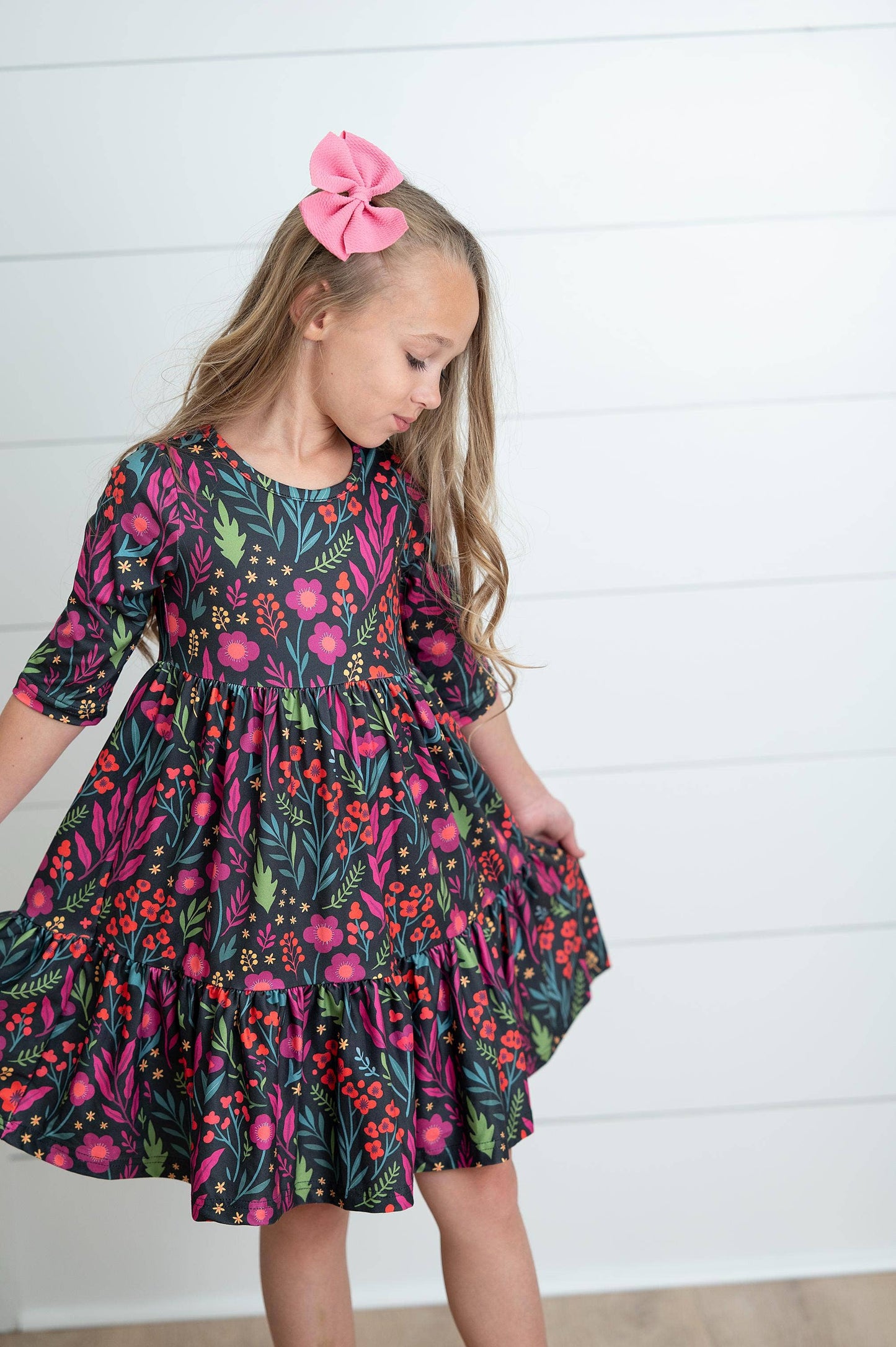 Emma Fall Floral Twirl Dress