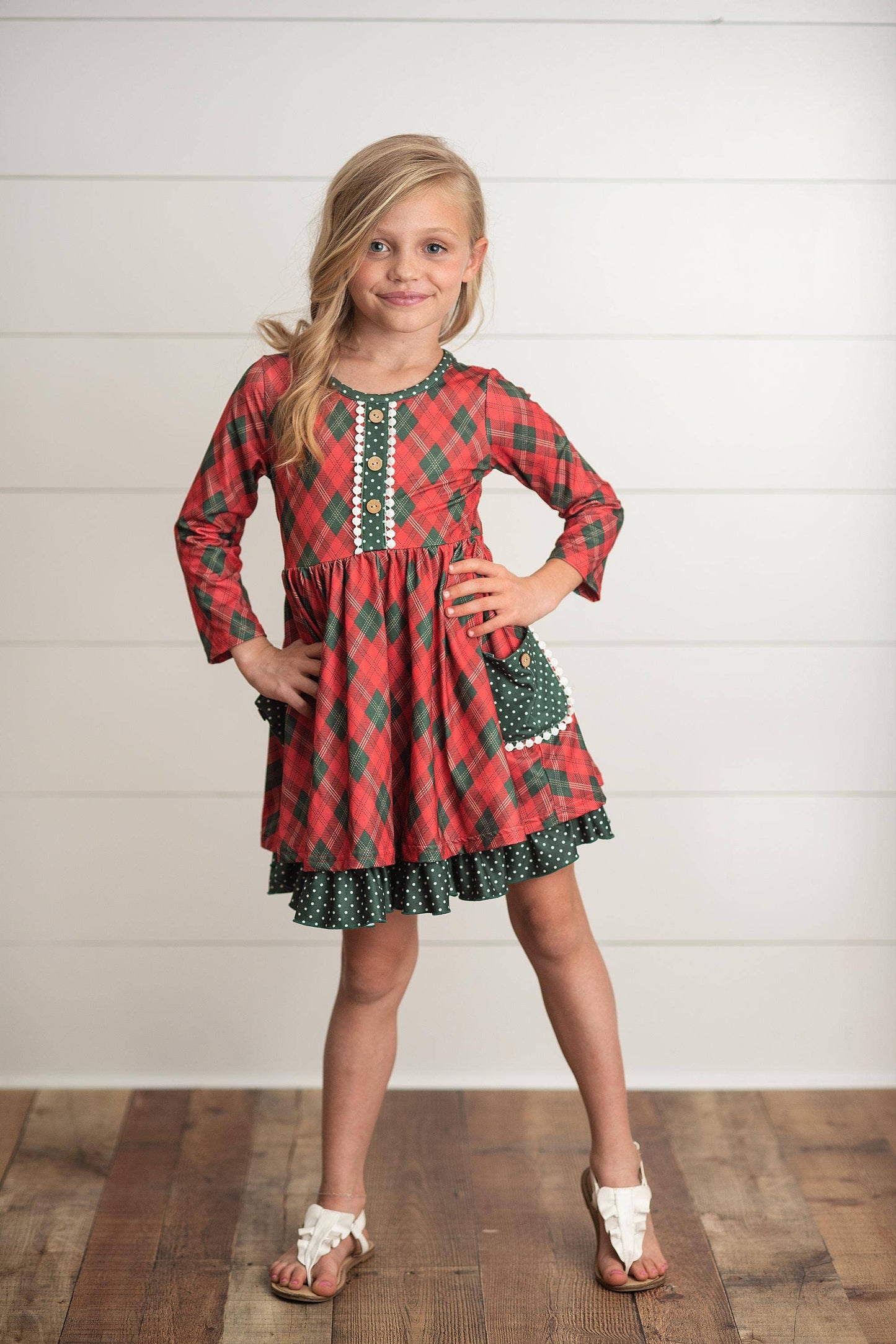 Holiday Plaid Christmas Dress