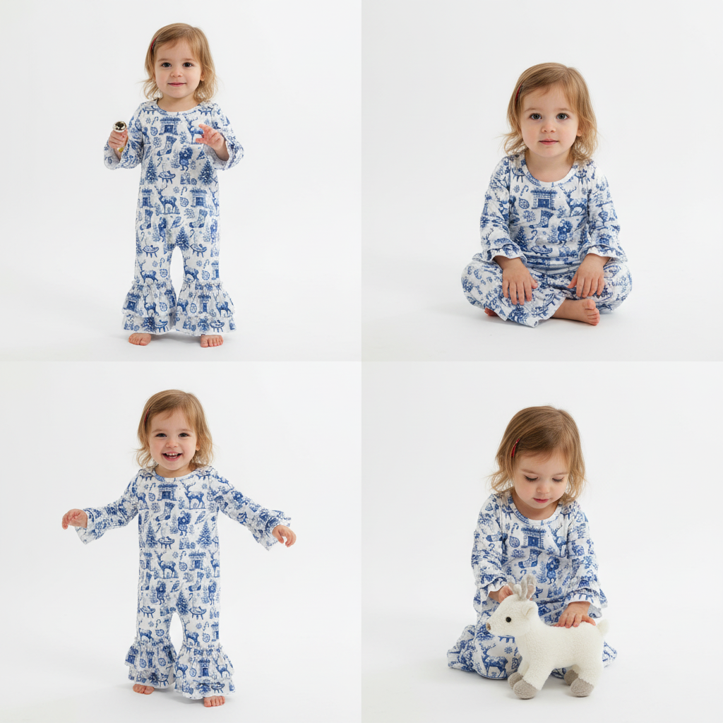 Christmas Toile Infant Romper