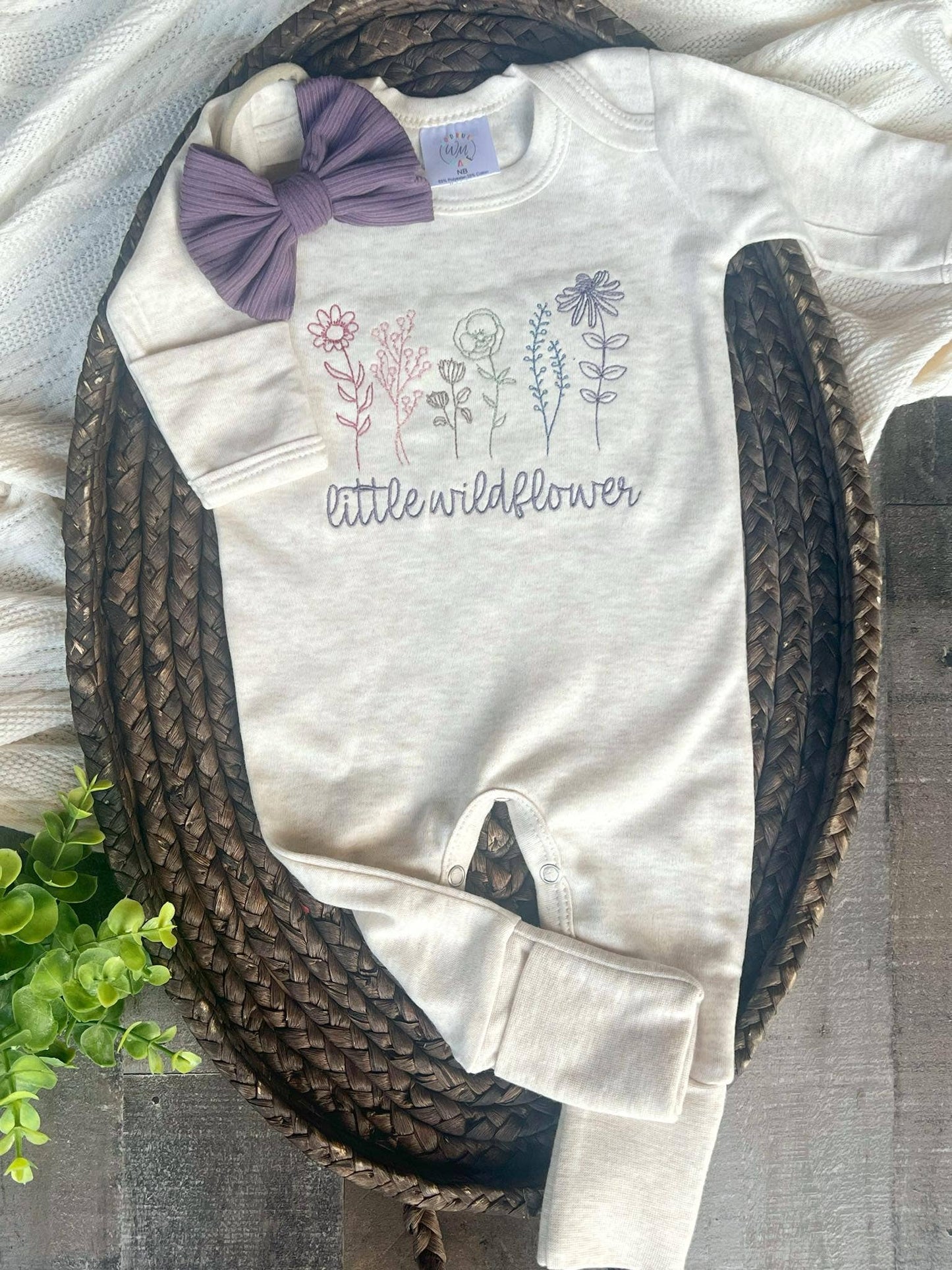 Embroidered Infant Romper | Little Wildflower