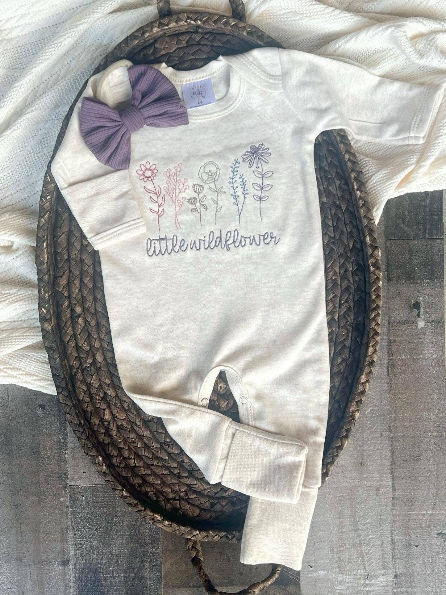 Embroidered Infant Romper | Little Wildflower