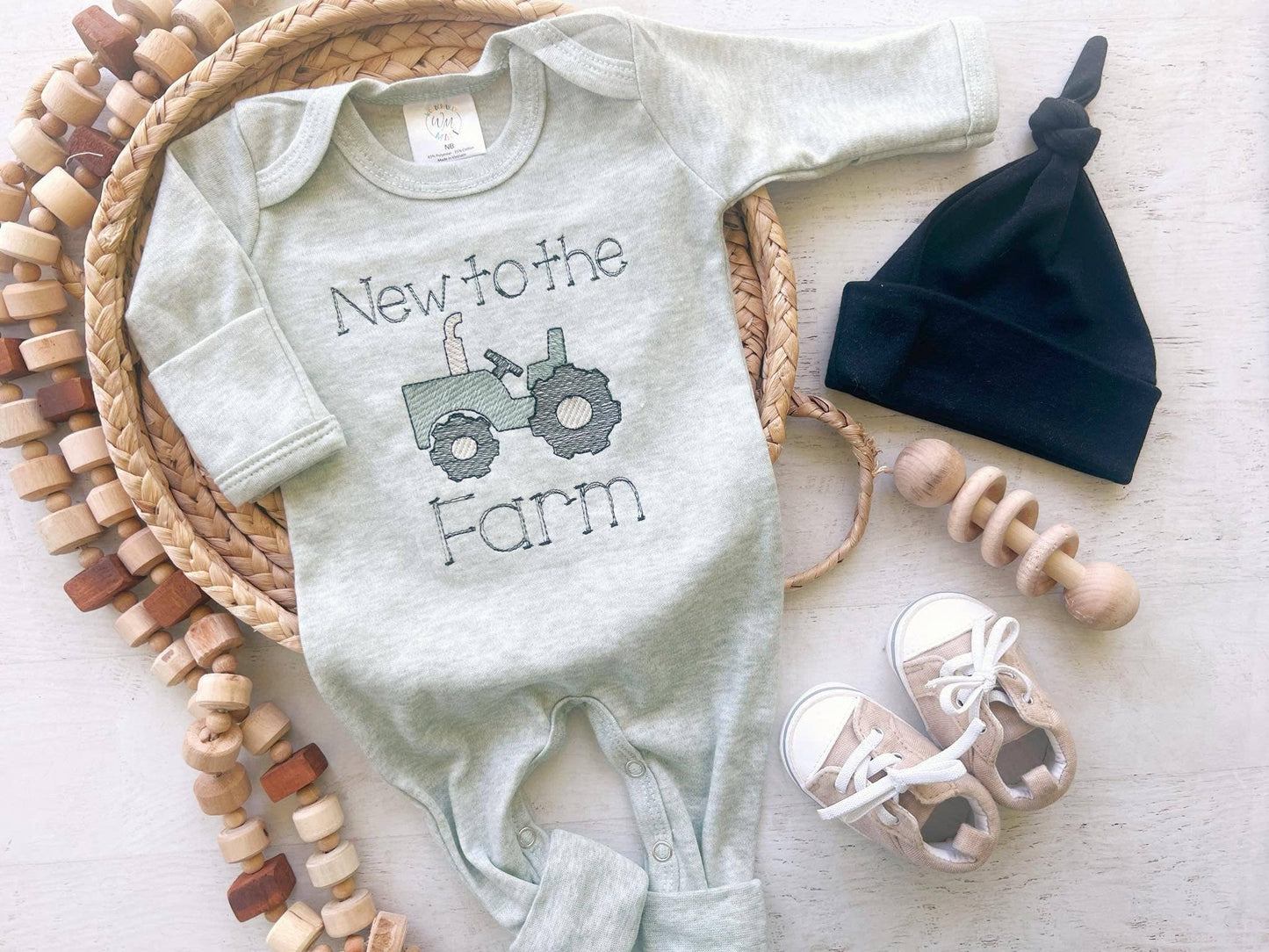 Embroidered Infant Romper | New To The Farm