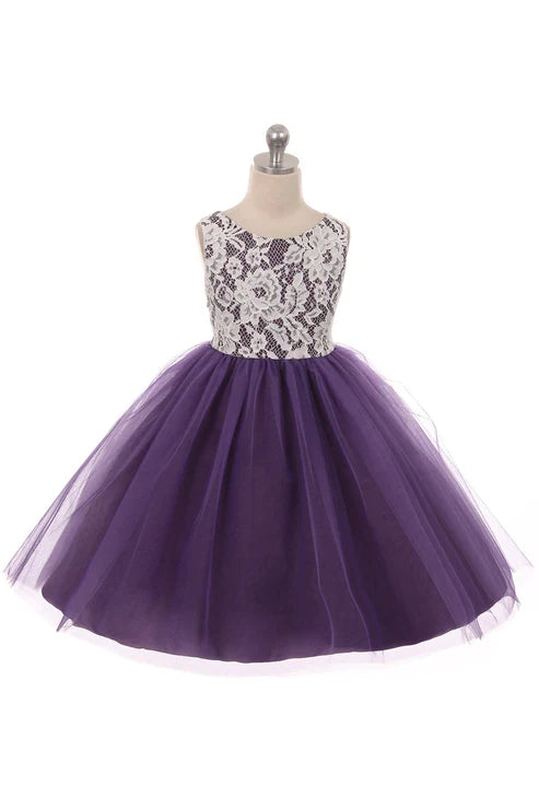 Lace Illusion Girls Dress