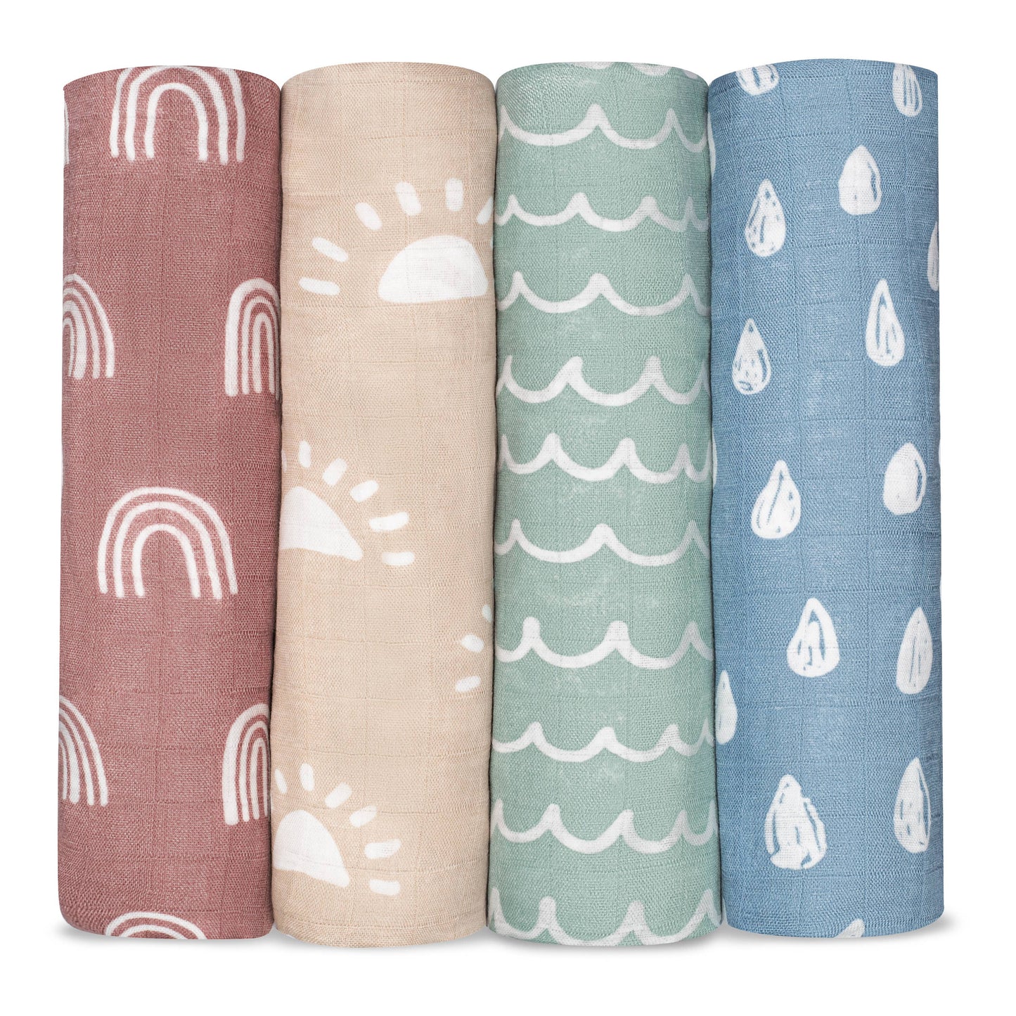 Baby Muslin Swaddle Blankets, 4 Pack by Comfy Cubs