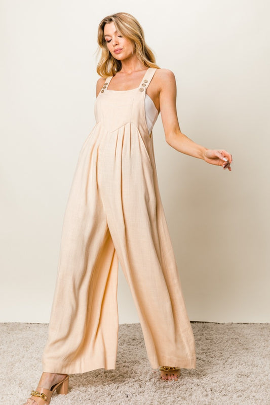 Texture Sleeveless Wide Leg Jumpsuit by BiBi