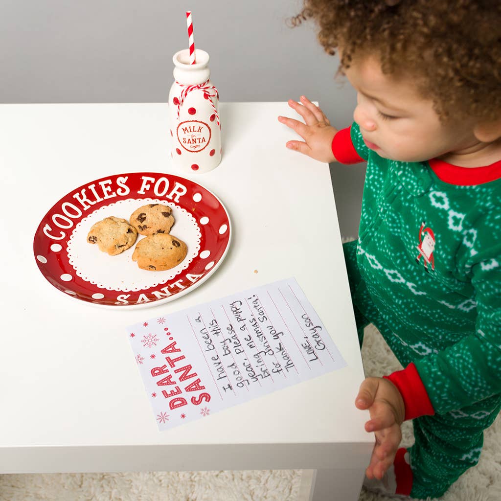 Santa's Milk Jug, Plate and Dear Santa Notepad Set