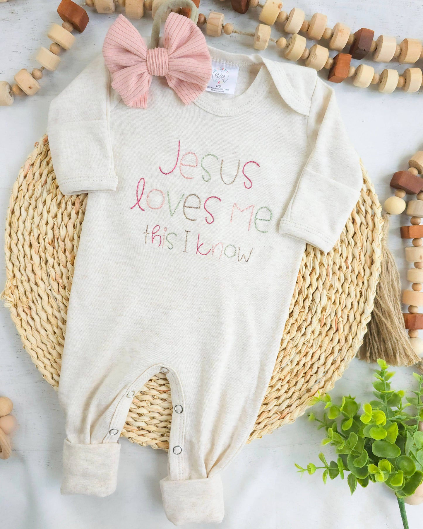 Embroidered Infant Romper | Jesus Loves Me