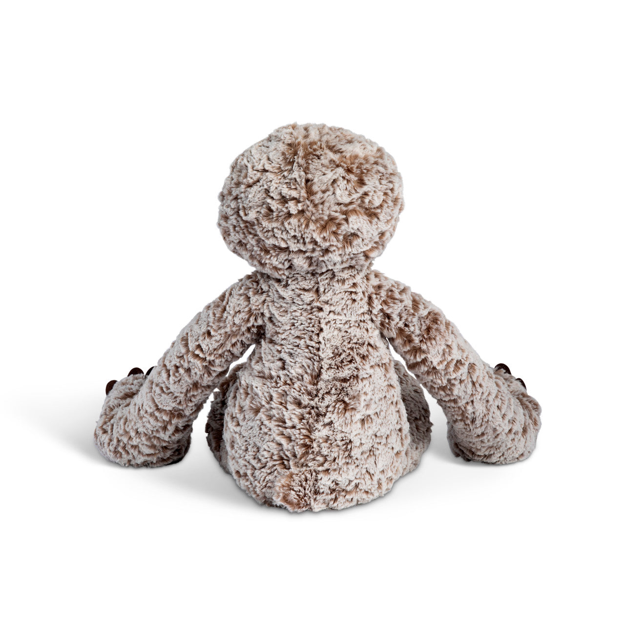 Plush teddy bear with textured fur on a white background