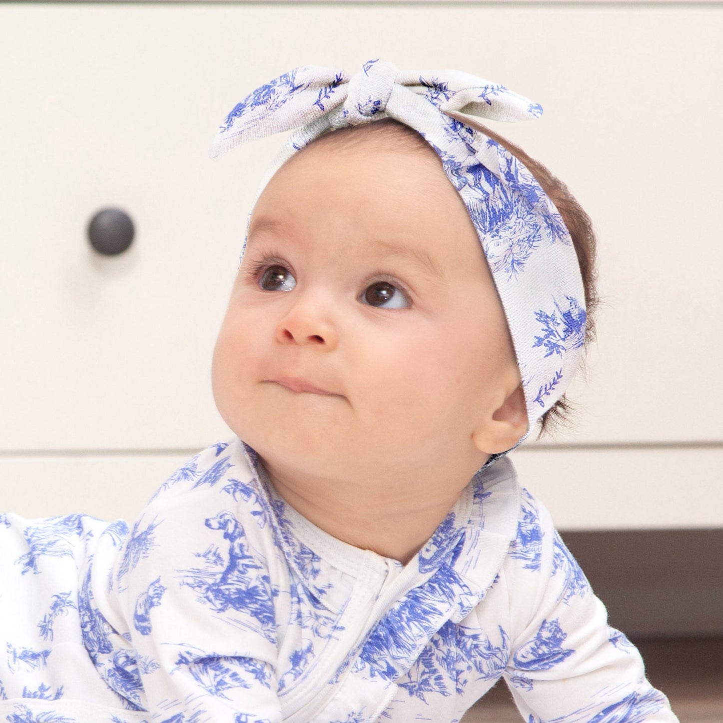 Baby Headband Toile de Jouy Bamboo