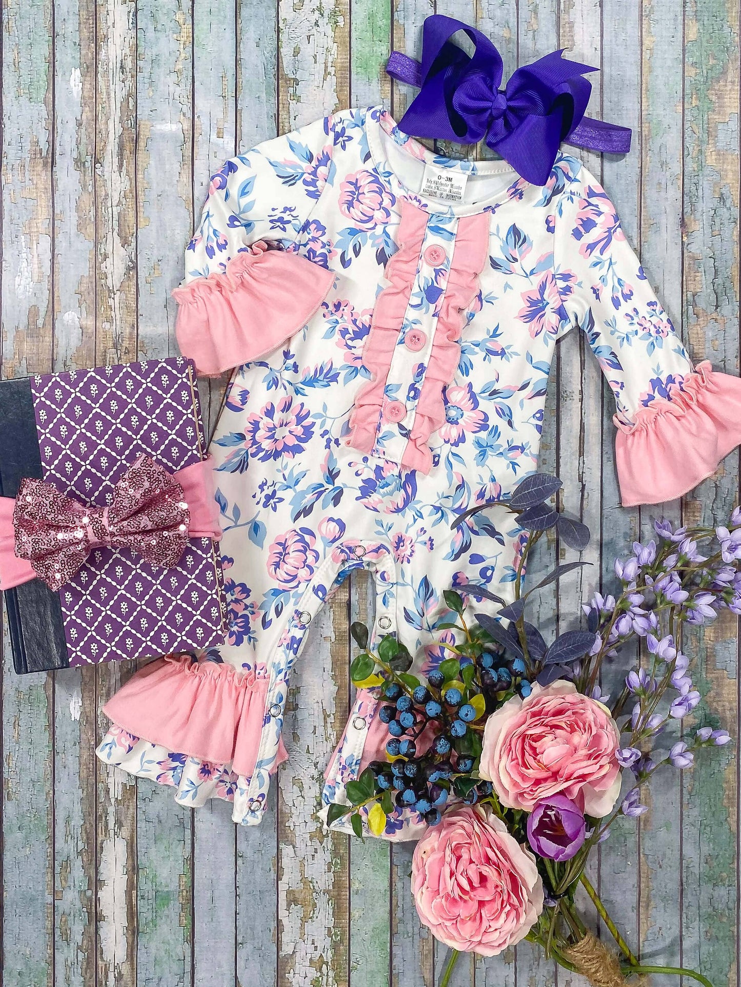 Violet Fields Ruffled Romper