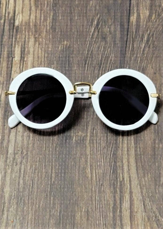 Girls White Fashion Sunglasses