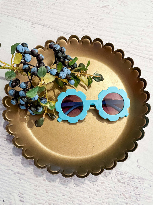 Girls Blue Flower Sunglasses