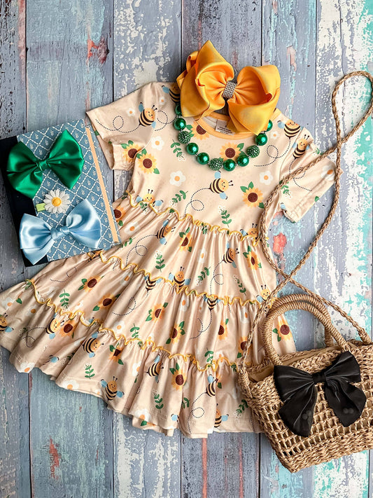 Sunflower Tiered Twirl Dress