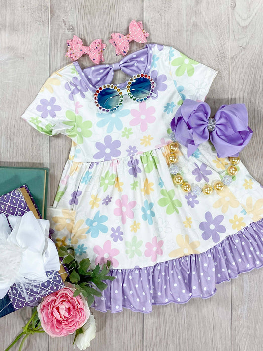 Pastel Daisies & Dots Dress